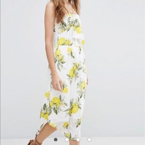 Moon River Bow Camisole Dress in Lemon Pri…